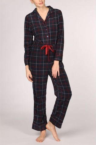 Pyjama Tartan Dames Onesie - Coral Fleece