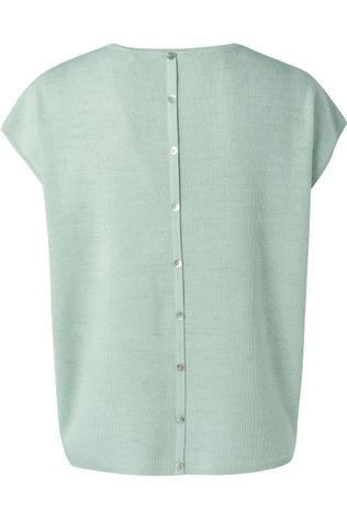 Pull Vneck With Button Detail At Center Back