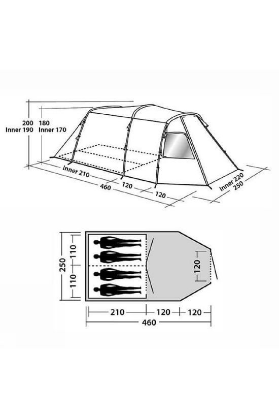 Easy Camp Tent Huntsville 400 dark grey/dark green