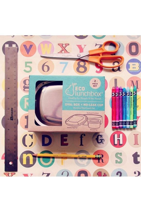 Ecolunchbox Voorraadpot Oval silver