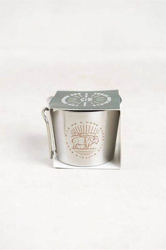 United by Blue Gadget Buffalo Roam 12Oz Stainless Steel Compass Cup silver