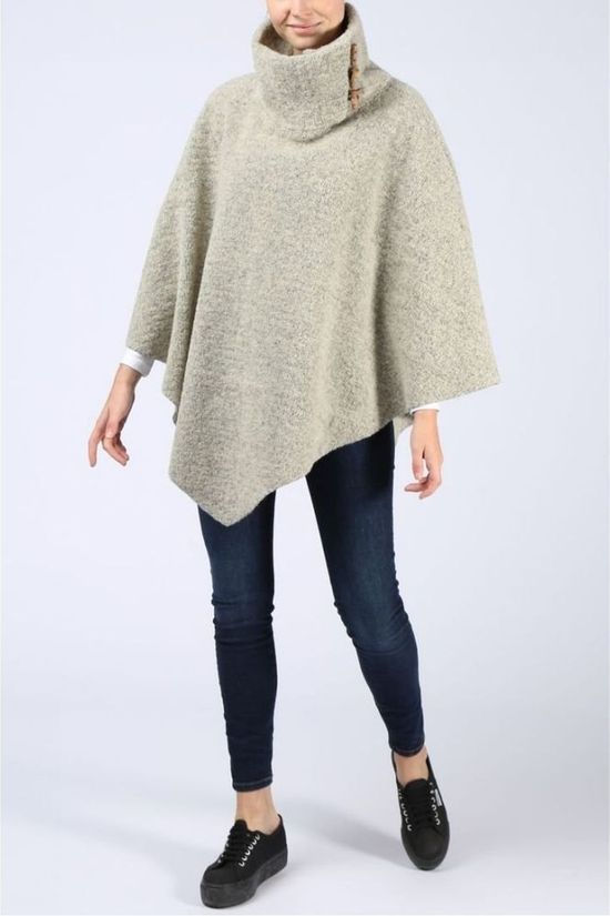 Ayacucho Poncho Montana off white/light grey