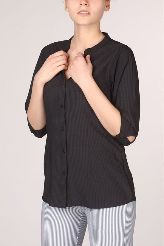 Ayacucho Blouse Bamboo Seersucker Tunic Am W Black
