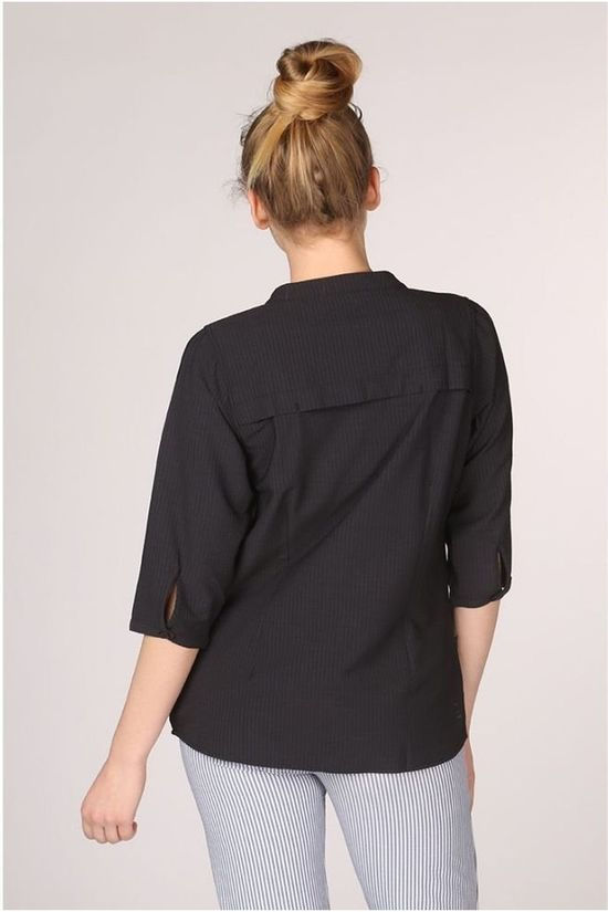 Ayacucho Blouse Bamboo Seersucker Tunic Am W Black