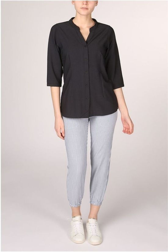 Ayacucho Blouse Bamboo Seersucker Tunic Am W Black
