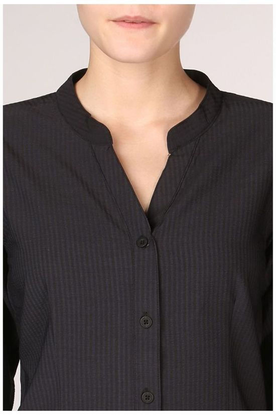 Ayacucho Blouse Bamboo Seersucker Tunic Am W Black
