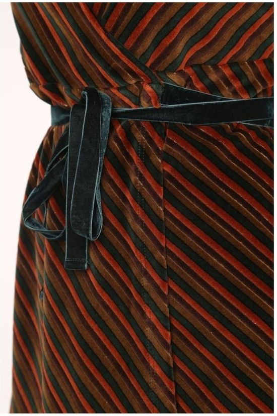 King Louie Robe Wrap Nikki Stripe mid khaki/rust