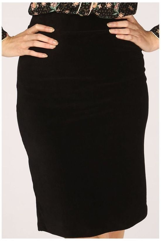 King Louie Jupe Tube Rib Velours Black