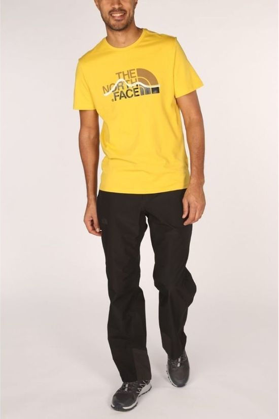 The North Face T-Shirt Mountain Line Heather Grey yellow