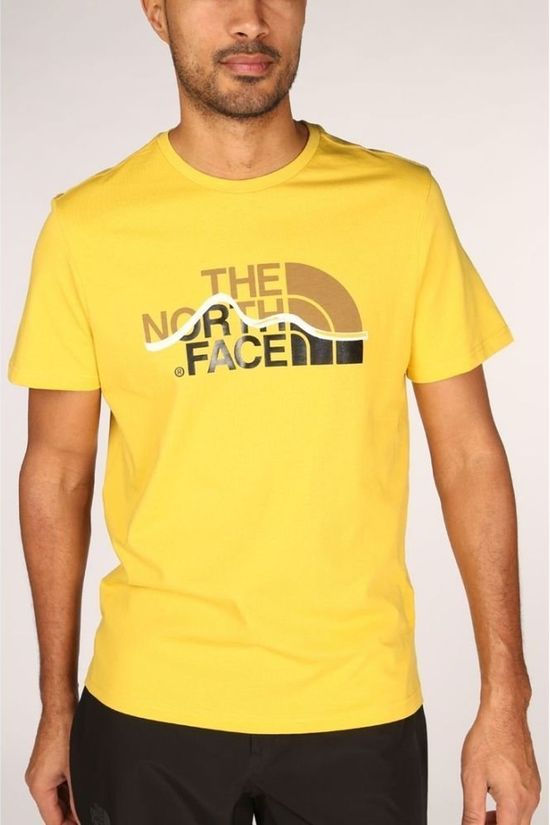 The North Face T-Shirt Mountain Line Heather Grey yellow
