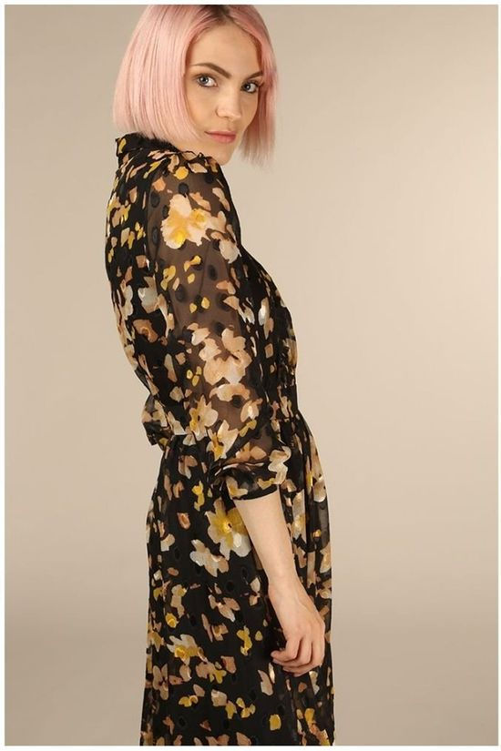 FRNCH Robe Andrine Black/Ass. Flower