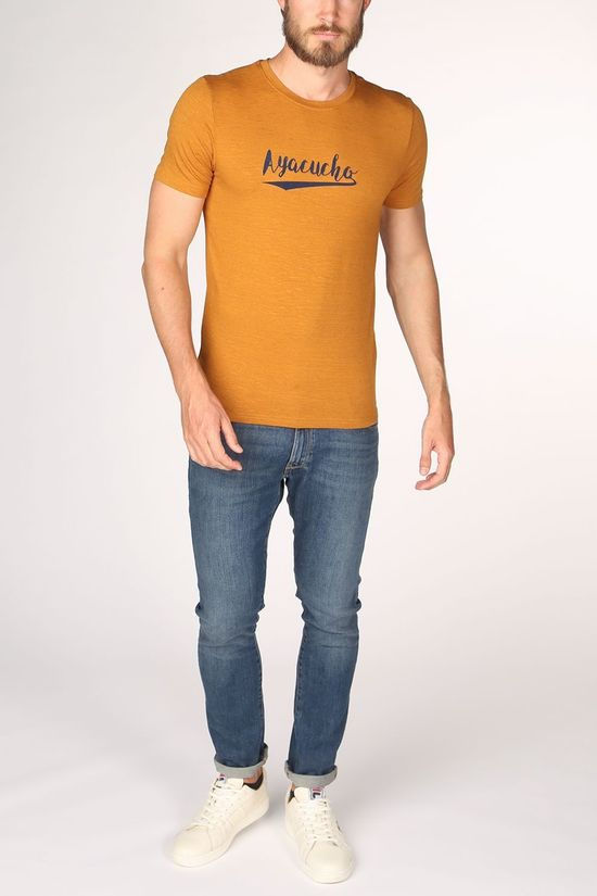 Ayacucho T-Shirt Heritage Logo Am Camel Brown