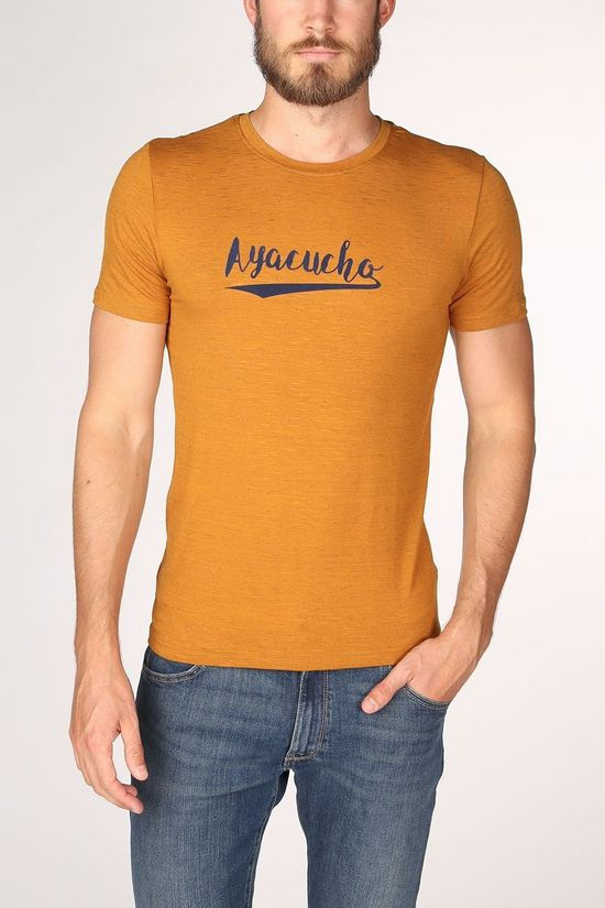 Ayacucho T-Shirt Heritage Logo Am Camel Brown