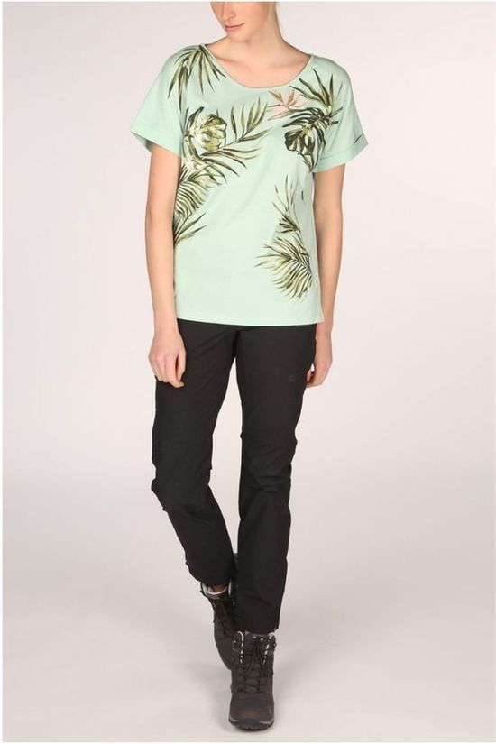 Jack Wolfskin T-Shirt Tropical Leaf T Light Green/Ass. Flower