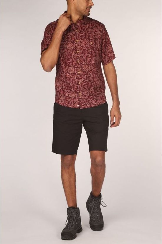 Sherpa Chemise Kiran SS Dark Red/Ass. Flower