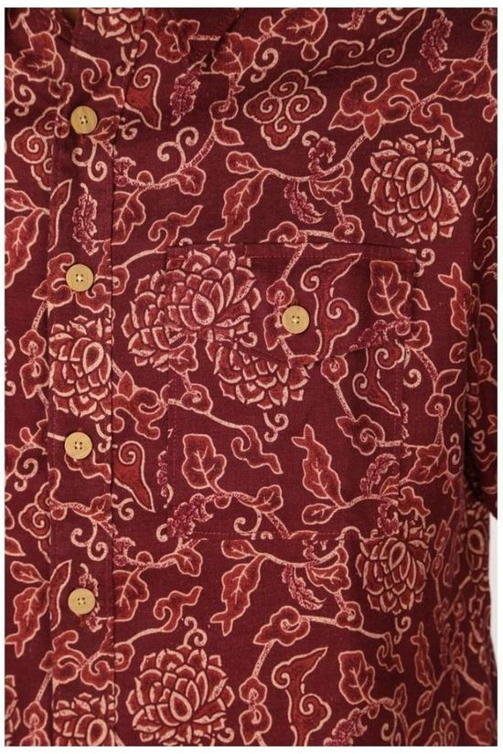 Sherpa Chemise Kiran SS Dark Red/Ass. Flower