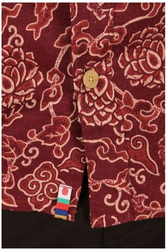 Sherpa Chemise Kiran SS Dark Red/Ass. Flower
