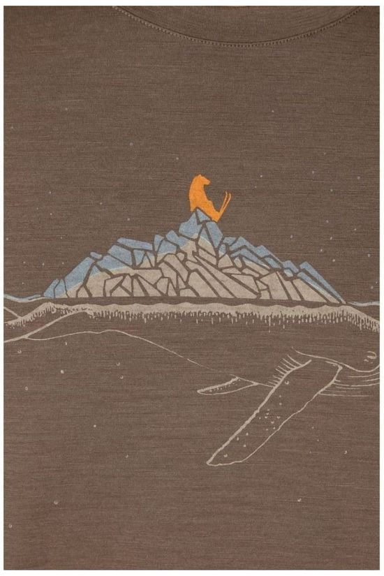 Icebreaker T-Shirt Ice Tech Lite Tee Whitecap Whale Taupe