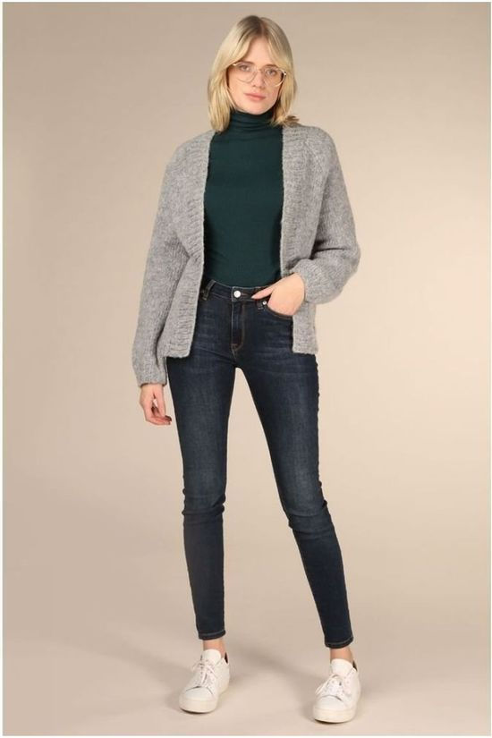 Nosho Cardigan Kort Light Grey Marle