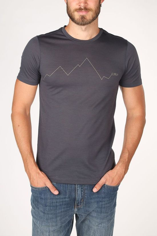CMP T-Shirt Men Alps Heart Merino mid grey
