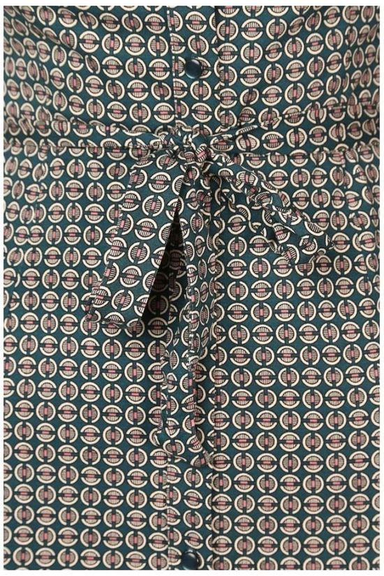 King Louie Robe Rosie Slimfit Bourbon Petrol/Light Pink