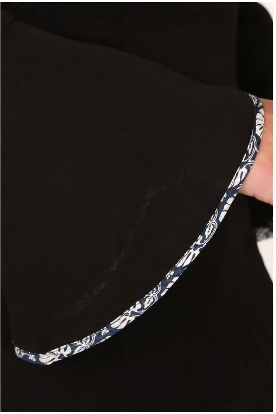 Scotch & Soda Robe Viscose With Printed Piping Details Navy Blue