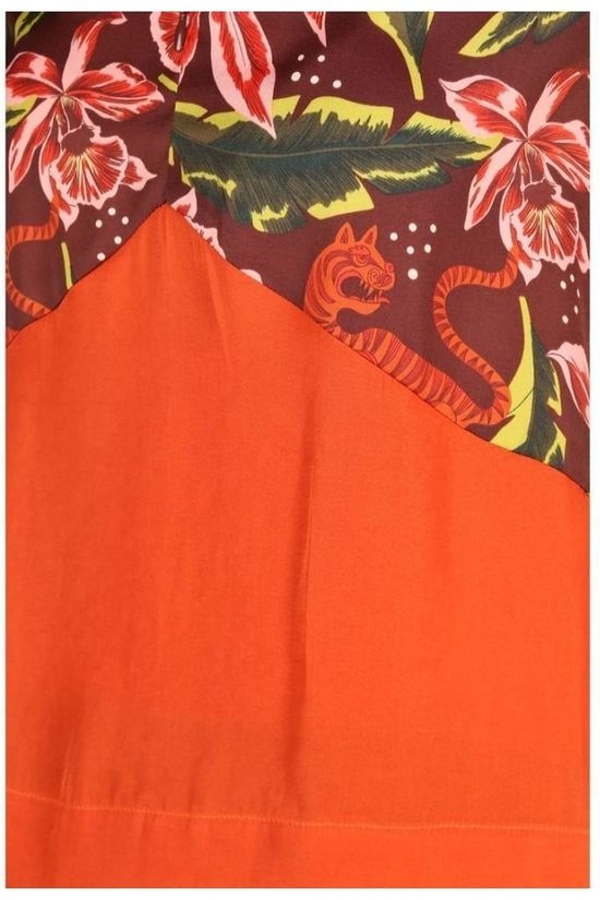 Scotch & Soda Blouse Printed Colour Block Panels Dark Green/Ass. Flower