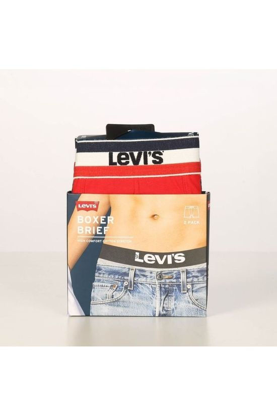 Levi's Ondergoed Sprtswr Logo Boxer Blue 2 pack Dark Grey Marle/Mid Red
