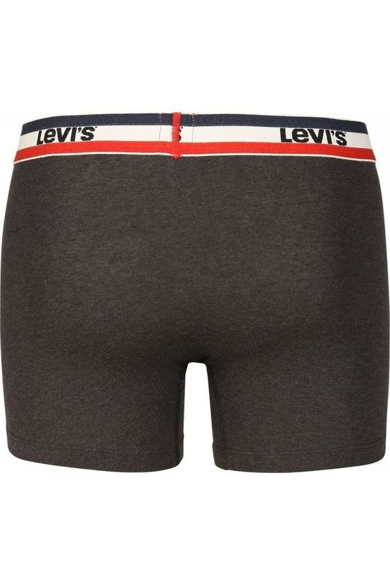Levi's Ondergoed Sprtswr Logo Boxer Blue 2 pack Dark Grey Marle/Mid Red