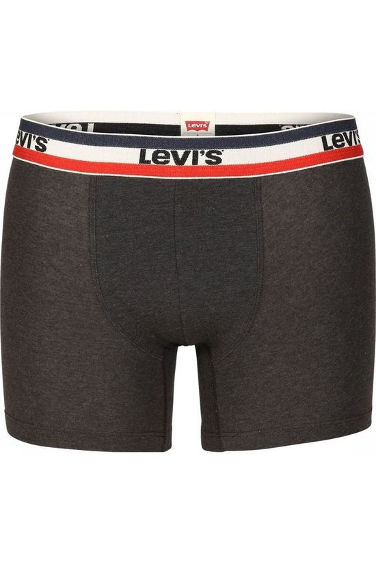 Levi's Ondergoed Sprtswr Logo Boxer Blue 2 pack Dark Grey Marle/Mid Red