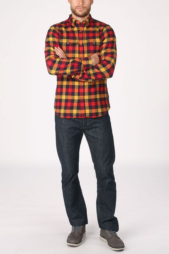 Fjällräven Chemise Skog yellow/red