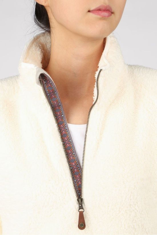 Sherpa Fleece Lhasa Zip Tee off white