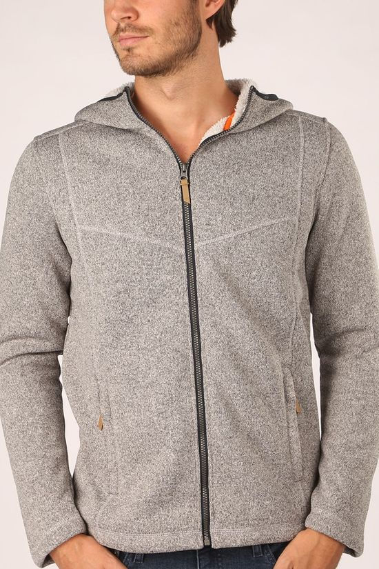 Icepeak Fleece Ackerly Hooded Light Grey Marle/Navy Blue