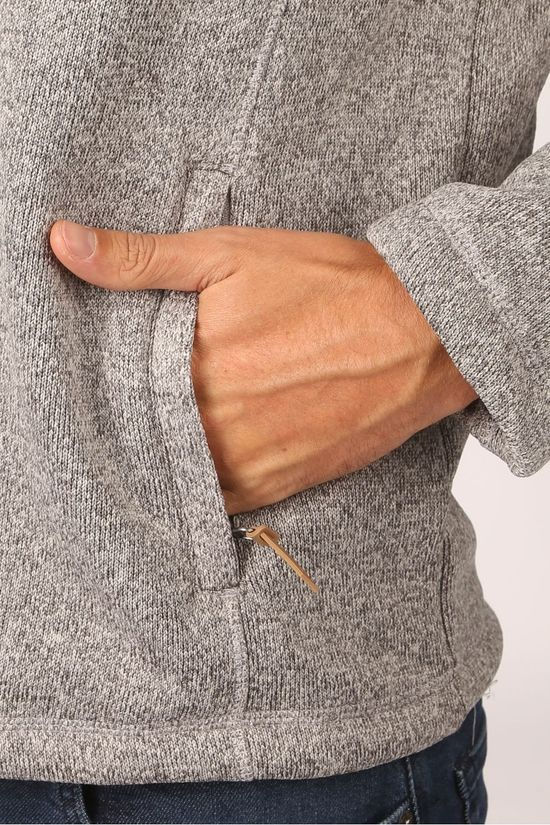 Icepeak Fleece Ackerly Hooded Light Grey Marle/Navy Blue