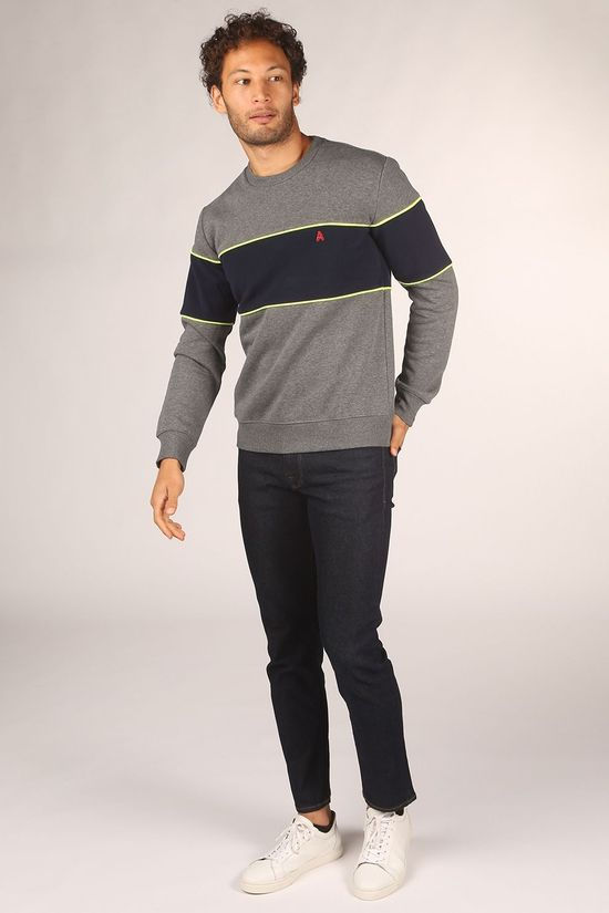 Antwrp Trui 2002-Bsw009 Dark Grey Marle/Dark Blue