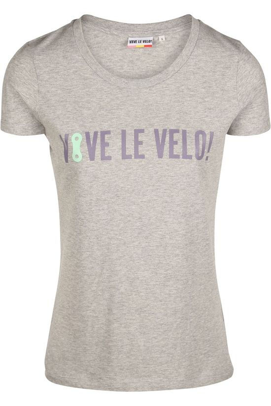 Vive le Velo T-Shirt T-Logo Light Grey Marle