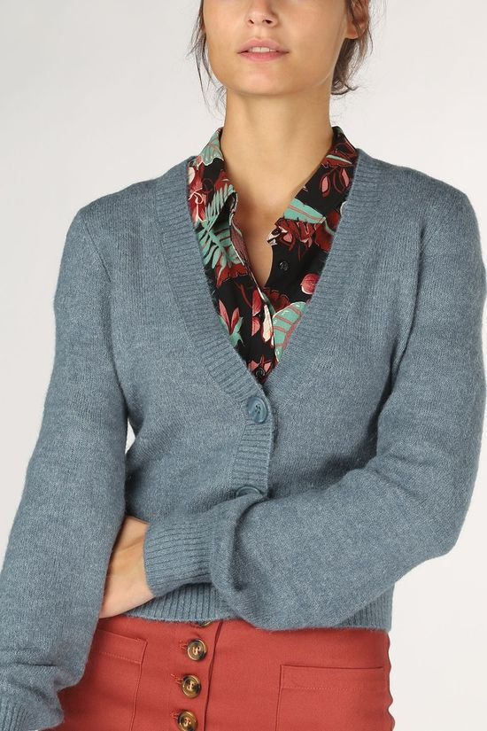 King Louie Cardigan Bellsleeve Muse mid blue