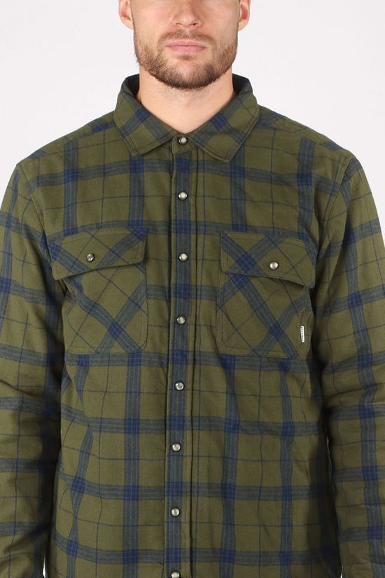 Ayacucho Hemd Flannel Padded Dark Khaki/Navy Blue