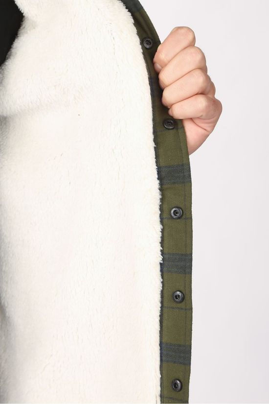 Ayacucho Hemd Flannel Padded Dark Khaki/Navy Blue
