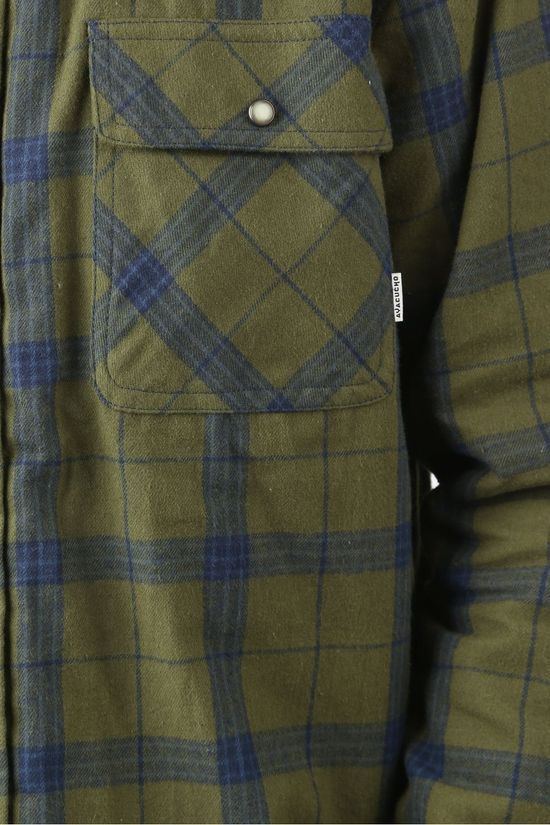 Ayacucho Hemd Flannel Padded Dark Khaki/Navy Blue