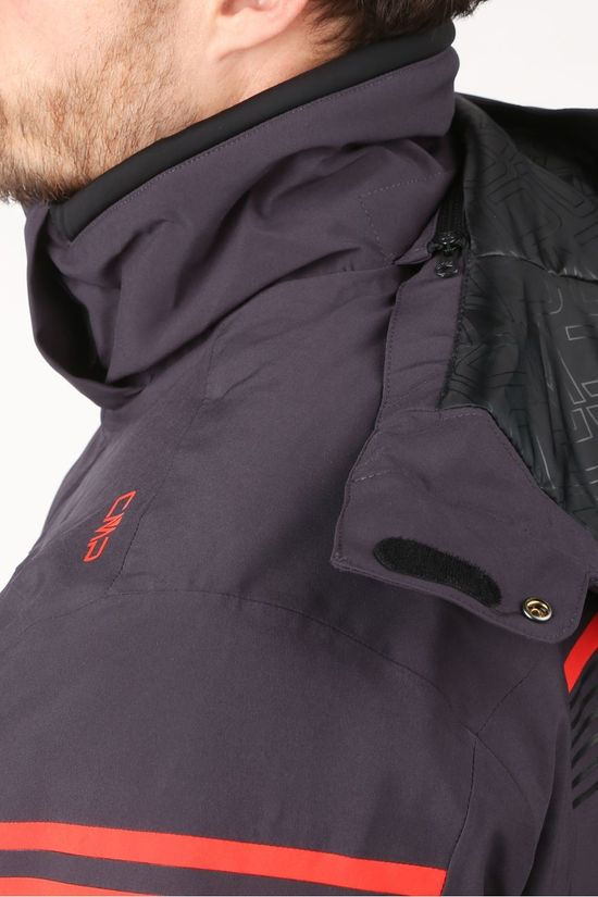 CMP Jas Man Jacket Zip Hood Black/Orange