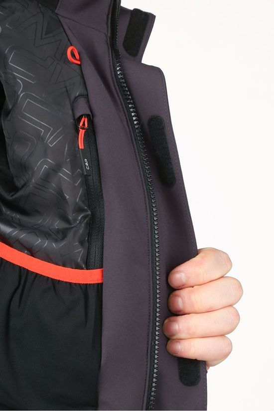 CMP Jas Man Jacket Zip Hood Black/Orange