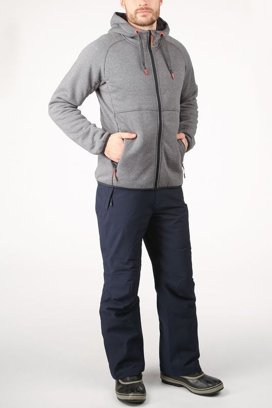 CMP Fleece Man Jacket Fix Hood High Loft Dark Grey Marle