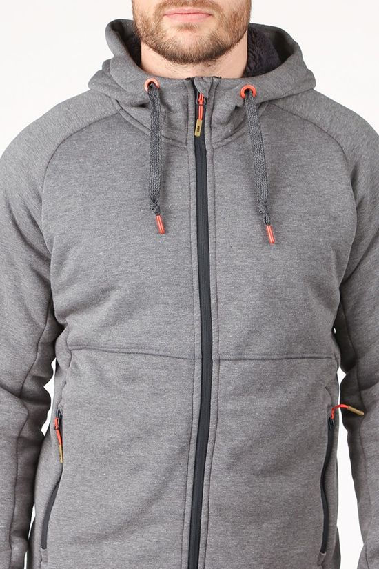 CMP Fleece Man Jacket Fix Hood High Loft Dark Grey Marle
