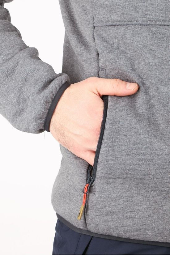 CMP Fleece Man Jacket Fix Hood High Loft Dark Grey Marle