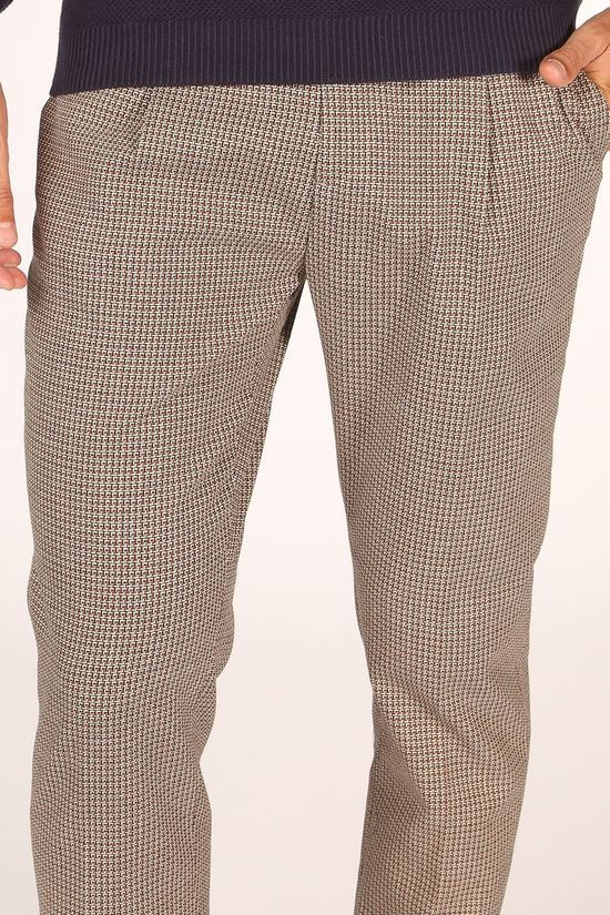 Scotch & Soda Broek Blake Pleated Yarn Dyed Ecru/Ass. Geometric