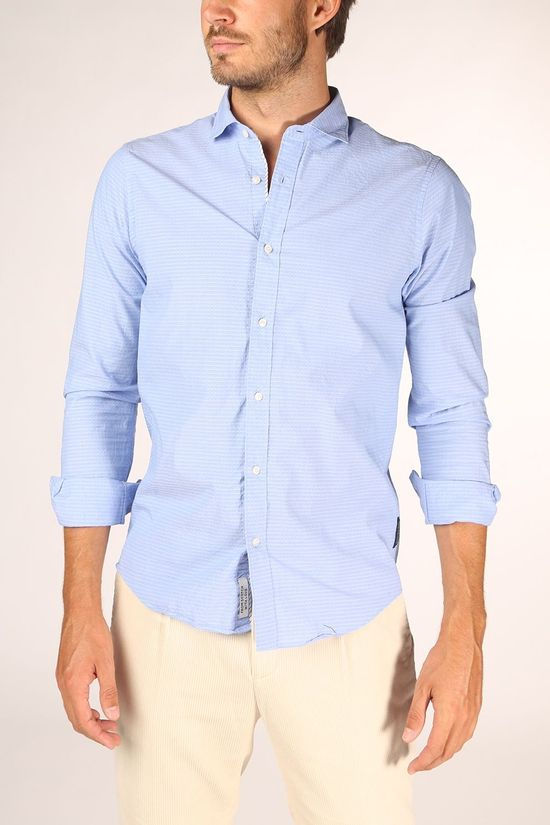 Scotch & Soda Hemd Classic Blued Yarn-Dyed Dark Blue/Ass. Geometric