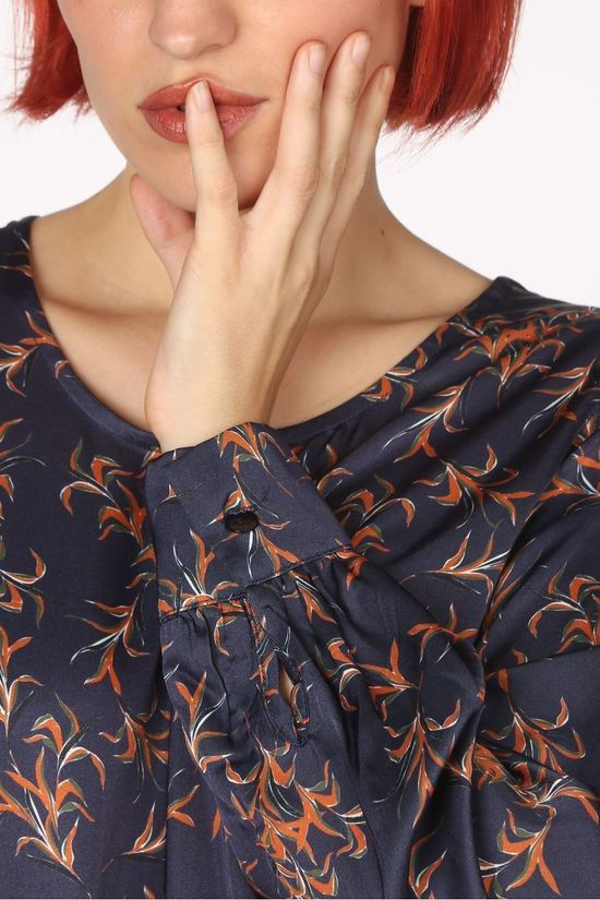 La Fée Maraboutée Blouse Fc5267 Navy Blue/Dark Pink