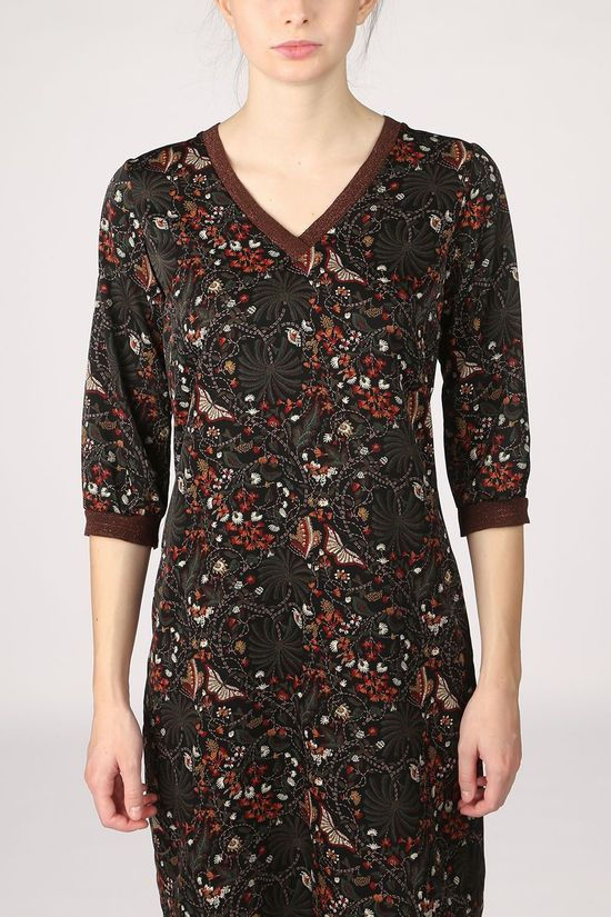 La Fée Maraboutée Jurk Fc5401 Dark Khaki/Bordeaux / Maroon