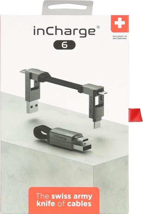 inCharge InCharge 6 Keyring Cable mid grey